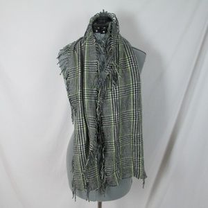 V. FRAAS Accessories - V. Fraas Germany Scarf Side Fringe Green Gray V. FRAAS Accessories - V. Fraas Germany Scarf Side Fringe Green Gray